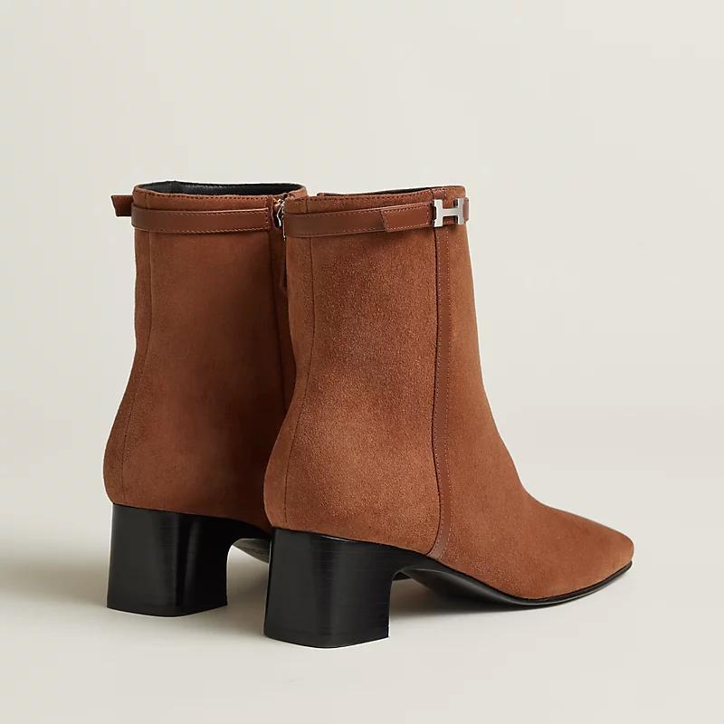 Giày Hermes Hommage Ankle Boot Nữ Nâu